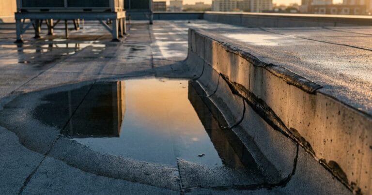 The flat roof that leaks at year three. Three real cases. One test nobody runs.