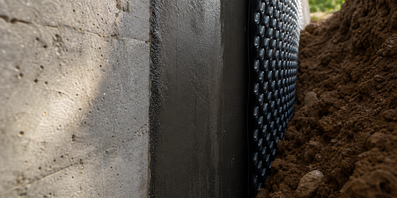 Two waterproofing systems on one basement wall. When the redundancy works, and when they fail together.