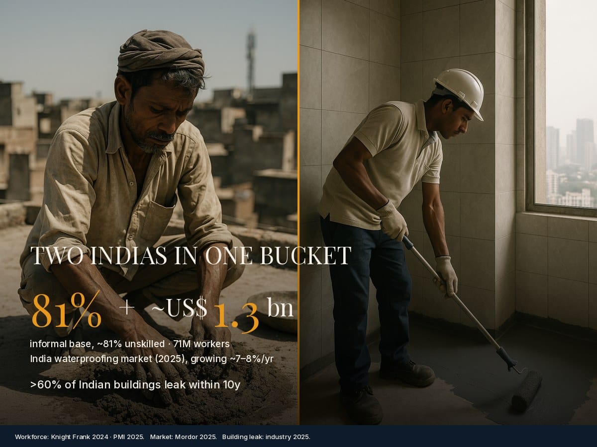 Two Indias in one waterproofing market - informal contractor base vs branded premium - Built by Chemistry Edition #20