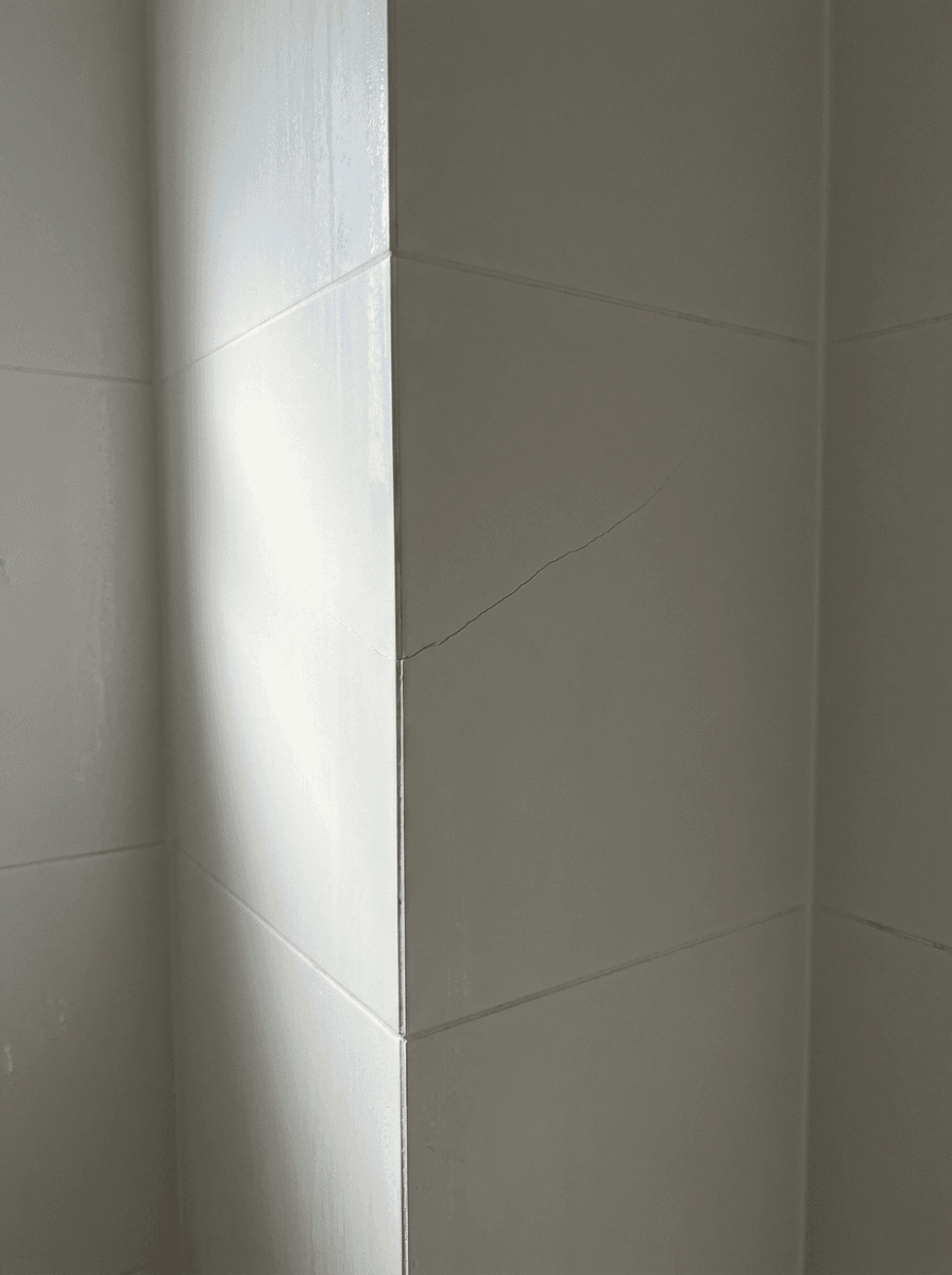 Large-format porcelain tiles butt-jointed with a hairline gap - Built by Chemistry Edition 21